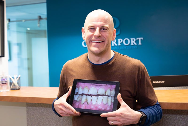 Headshot of patient within the dental practice